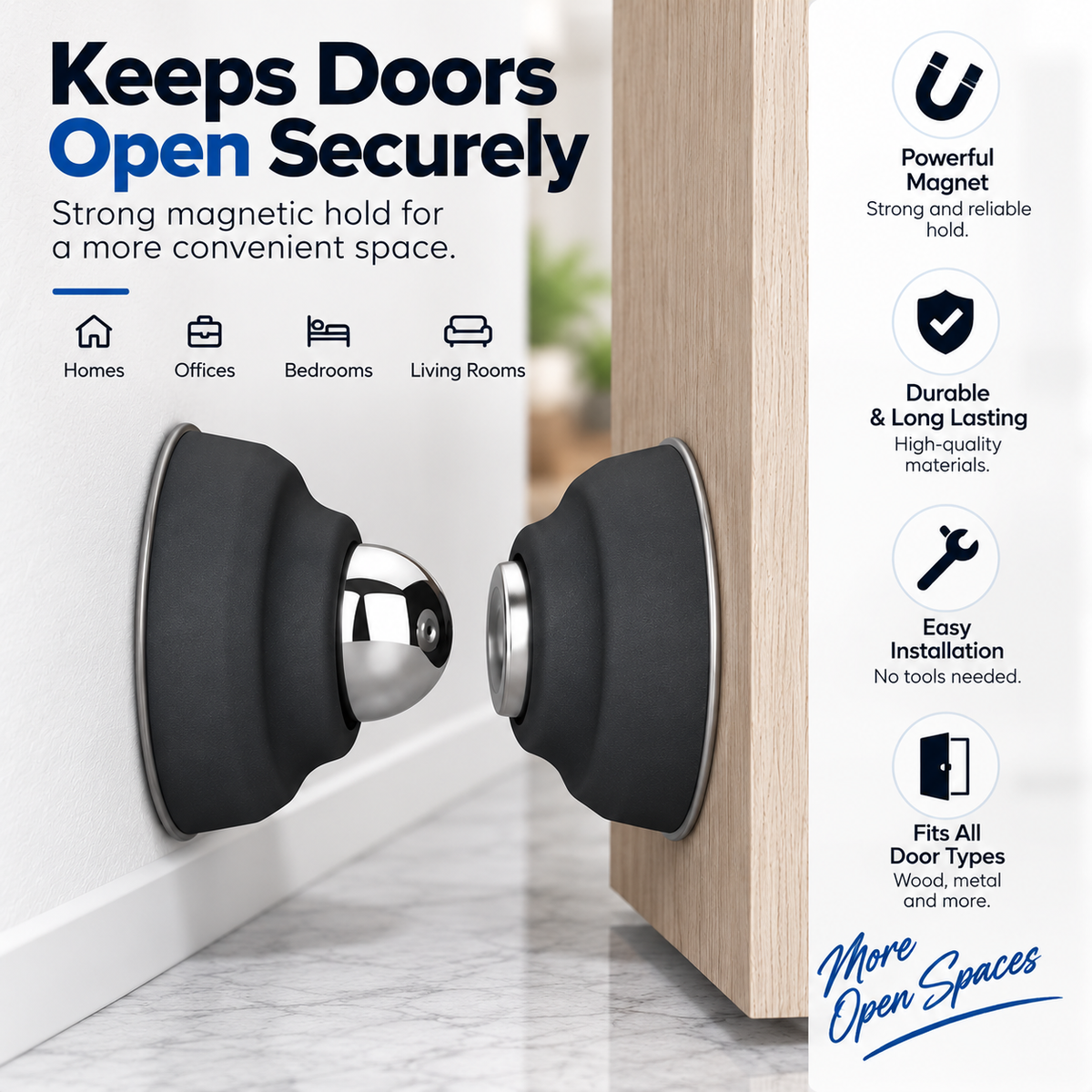2 pairs Magnetic Door Stopper